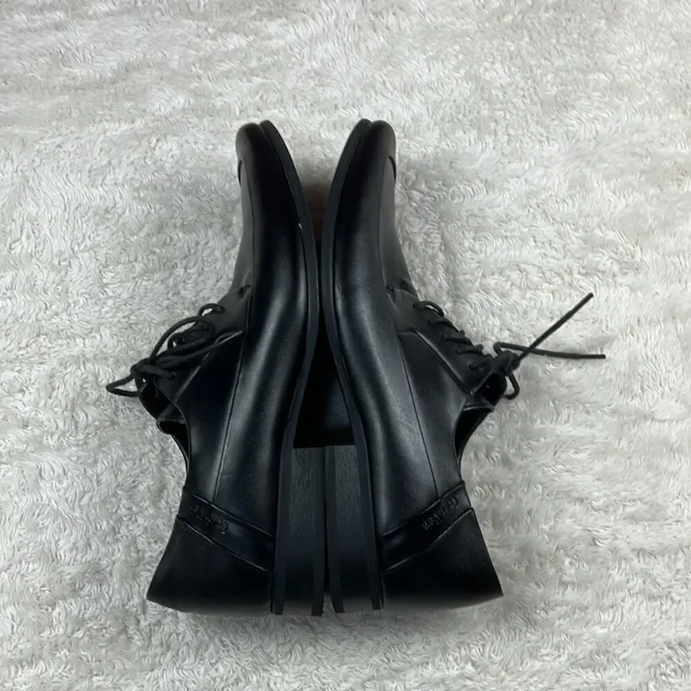 Calvin Klein Brent‎ square Moc toe oxford dress shoes in black, size 10